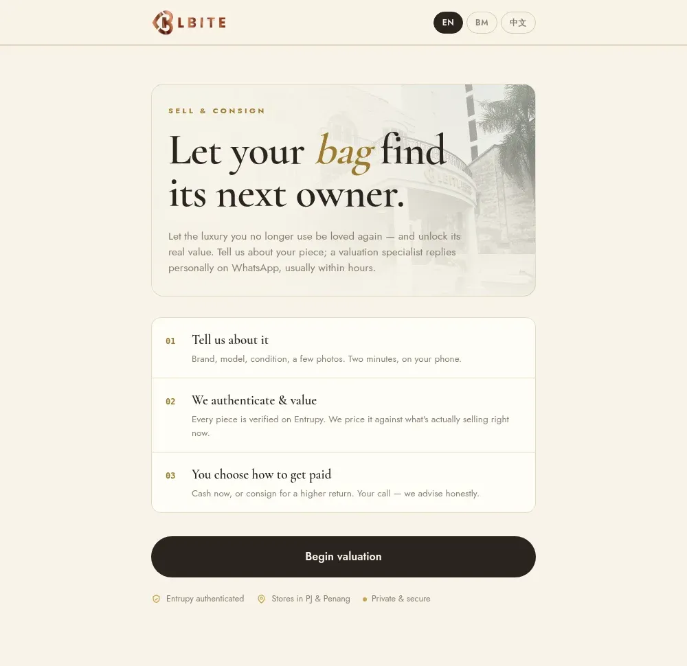 sell.lbiteluxury.com screenshot